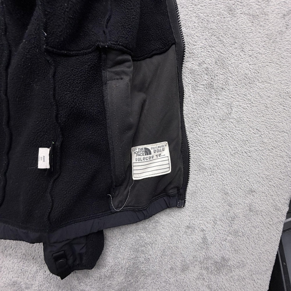 The North Face Jacket Youth Large Black Fleece Zip Pockets Casual Hiking‎ Logo - Picture 3 of 9